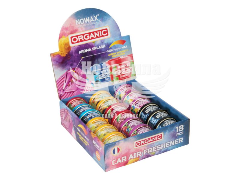 Ароматизатор (Nowax) Organic 1упаковка 18шт. MIX (під сидіння) 40гр. (NX00118)