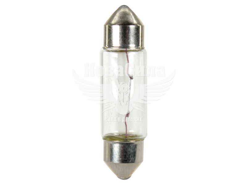 Лампочка 2-ох цокольна C10W біла 12V-10Вт SV8.5-8 35мм. (Zollex) (упак.-10шт.) (60013)