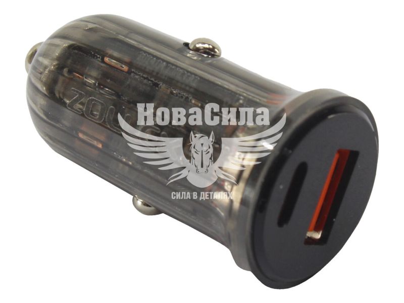 Зарядне для портативних пристроїв 12-24V (Zollex) 1USB-A, 1USB-C, 30W (12099)