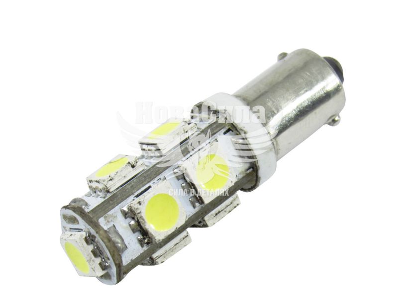 Лампочка з цоколем LED T4W SMD біла 9-діодів 12V-4Вт BA9s (Solar) (к-т.-2шт.) (LS278_B2)