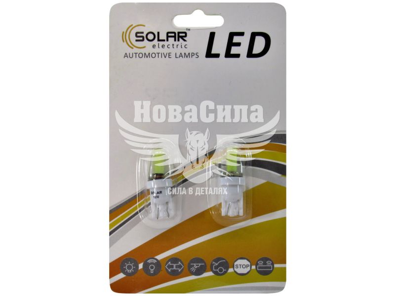 Лампочка без цоколя LED T10_W5W COB біла 1-діод 70lm. 12V W2.1x9.5d (Solar) (к-т.-2шт.) (LC346_B2)