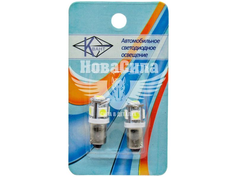 Лампочка з цоколем T8 LED SMD біла 12V-4Вт 5-вел. BA9s (КНР)