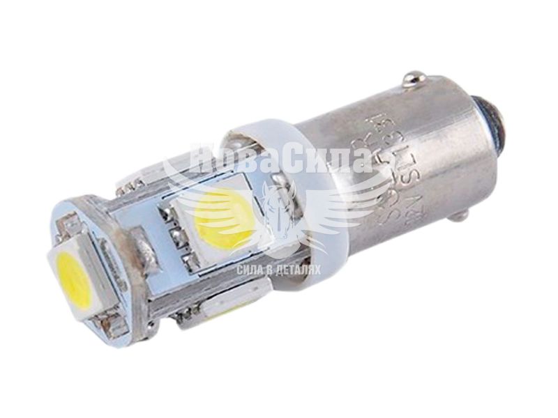 Лампочка з цоколем LED T8.5 SMD біла 5-діодів 12V-4Вт BA9s (Solar) (к-т.-2шт.) (SL1331)