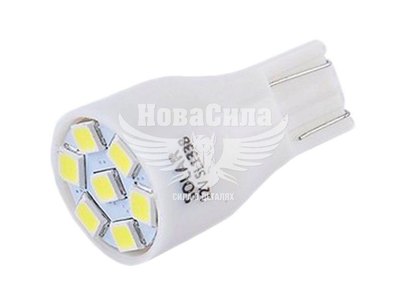 Лампочка без цоколя LED T10_W5W SMD біла 7-діодів 12V W2.1x9.5d (Solar) (к-т.-2шт.) (SL1338)