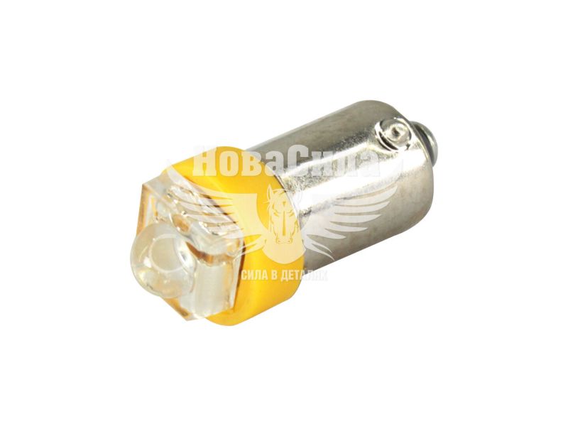 Лампочка з цоколем LED T4W LEDS жовта 1-діод 12V-0,7Вт BA9s (Futura) (упак.-10шт.) (20615)
