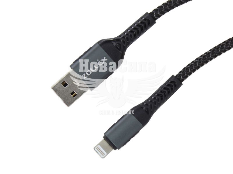 Кабель для зарядки моб. телеф. USB-A to Lightning (Zollex) 1м. 3A (12207)