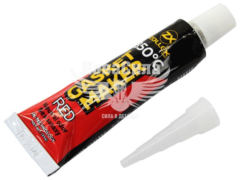 Герметик силікон (Zollex) червоний 25гр. без запаху (GASKET MAKER CLEAR +350C) (15006)