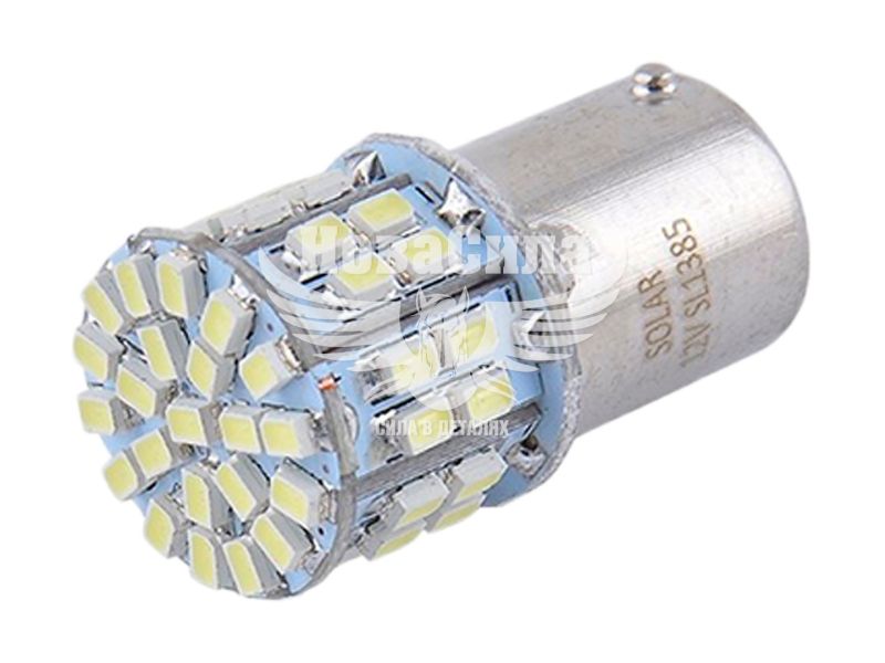 Лампочка 1-но конт. груша біла LED SMD 12V 50-діодів S25 BA15s (Solar) (к-т.-2шт.) (SL1385)