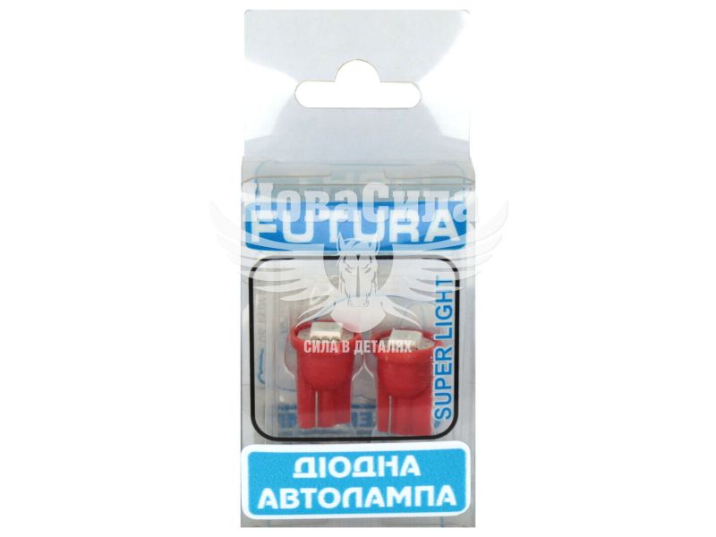 Лампочка без цоколя LED T10_W5W SMD червона 1-діод 24V W2.1x9.5d (Futura) (к-т. 2шт.) (30524)