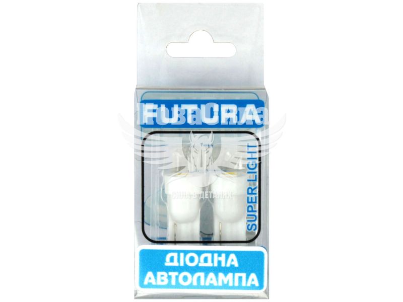 Лампочка без цоколя LED T10_W5W SMD біла 1-діод 12V W2.1x9.5d (Futura) (к-т. 2шт.) (30511)