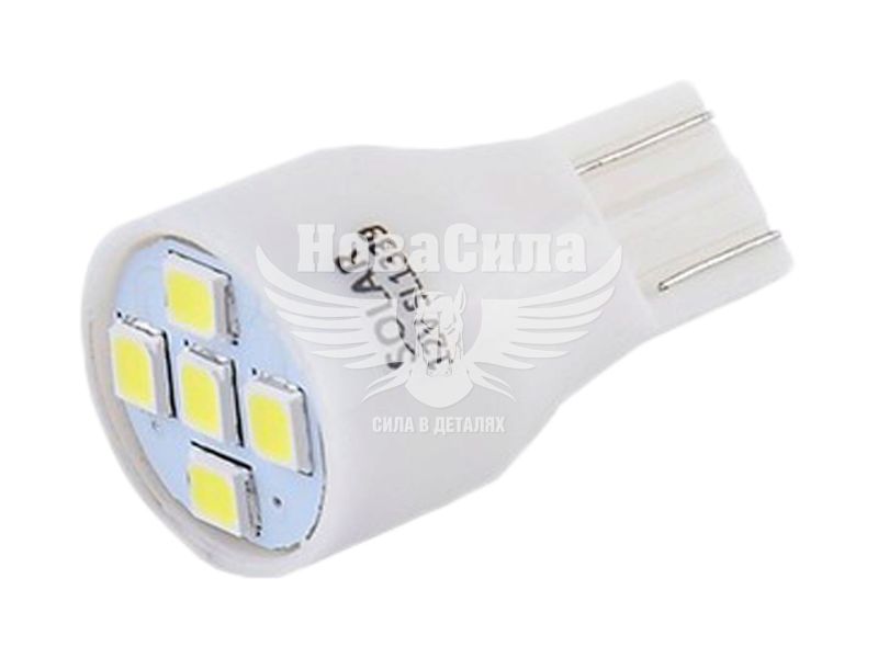Лампочка без цоколя LED T10_W5W SMD біла 5-діодів 12V W2.1x9.5d (Solar) (к-т. 2шт.) (SL1339)