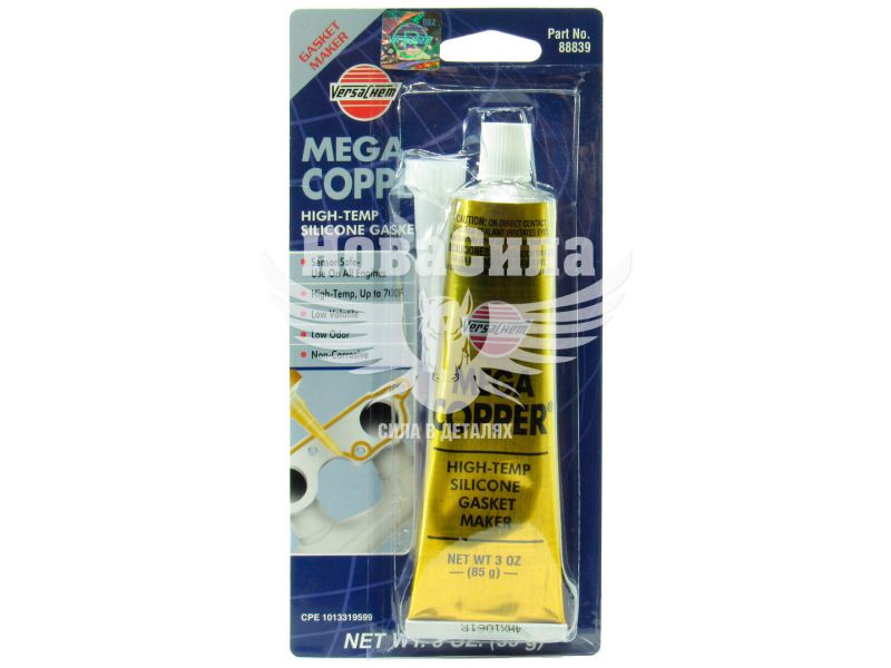 Герметик силікон (Versachem) з міддю 85гр. (MEGA COPPER SILICONE +371C) (88839)