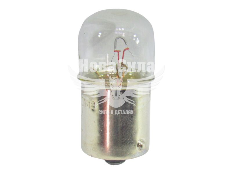 Лампочка 1-но конт. черешня біла 12V-10Вт R10W BA15s (Zollex) (упак.-10шт.) (8824)