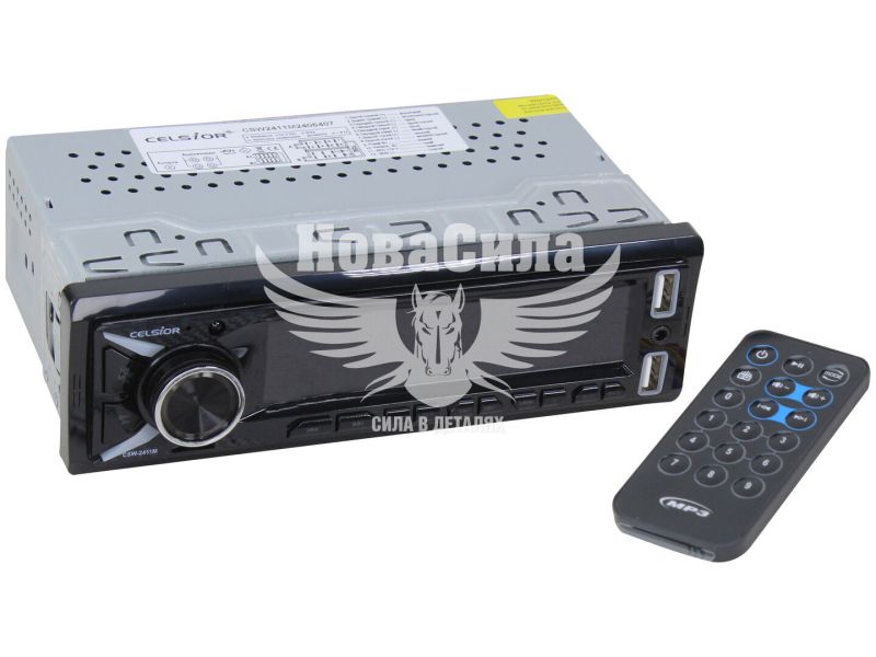 Автомагнітола 1-DIN (Celsior) USB+Bluetooht+SD Сard+AUX CSW-2411M (CSW-2411M)
