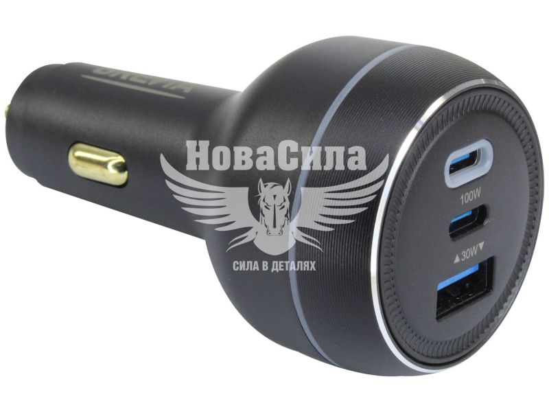 Зарядне для портативних пристроїв 12-24V (Brevia) 1USB-A, 2USB-C, 130W (46130DCUB)
