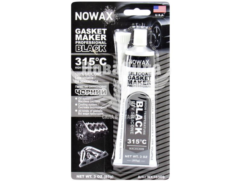 Герметик силікон (Nowax) чорний 85гр. (GASKET MAKER BLACK +315C) (NX35309)