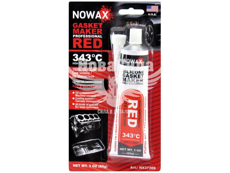 Герметик силікон (Nowax) червоний 85гр. (GASKET MAKER RED +343C) (NX37309)