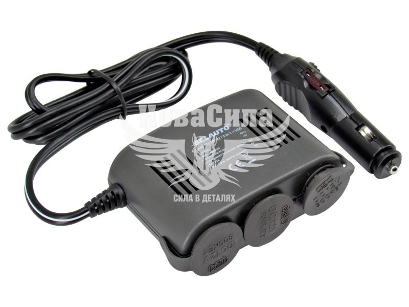Розгалужувач прикурювача 3в1+подовж. (Belauto) (12V, 10A) (RP12)