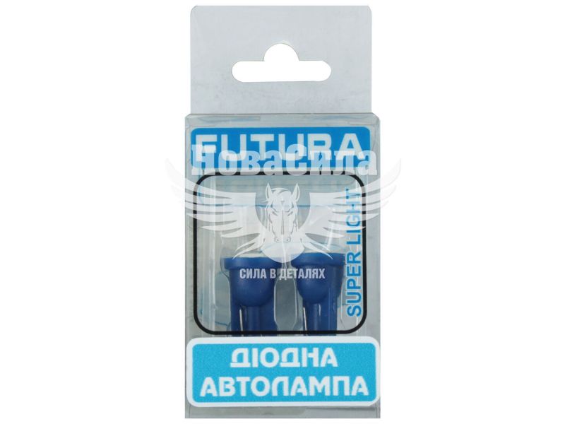 Лампочка без цоколя LED T10_W5W SMD синя 1-діод 24V W2.1x9.5d (Futura) (к-т. 2шт.) (30522)