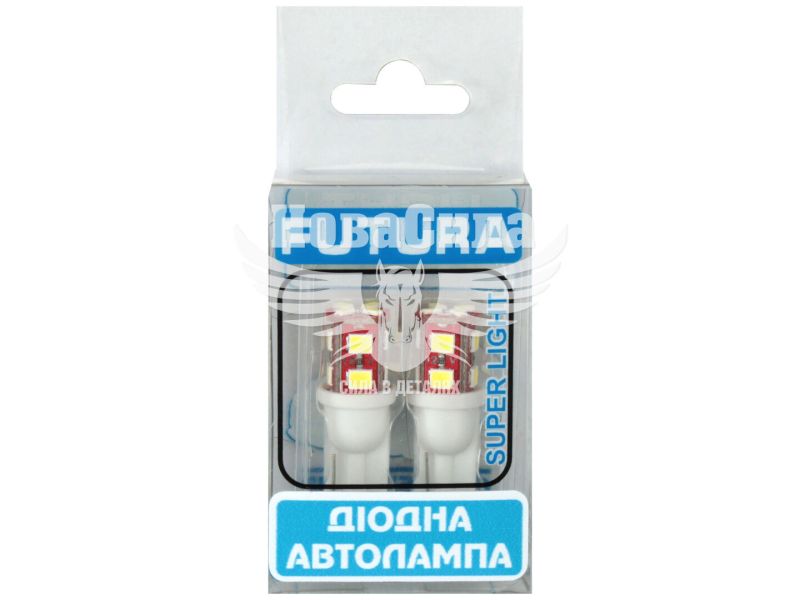 Лампочка без цоколя LED T10_W5W SMD біла 12-діодів 12V W2.1x9.5d (Futura) (к-т. 2шт.) (70511)