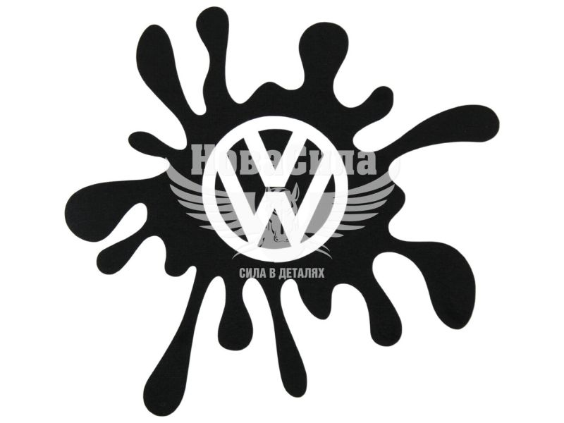 Наклейка Клякса Volkswagen (чорна) 12х11 (105-1)
