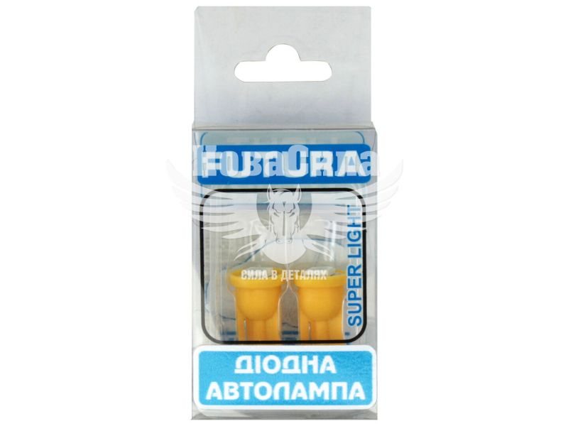 Лампочка без цоколя LED T10_W5W SMD жовта 1-діод 12V W2.1x9.5d (Futura) (к-т. 2шт.) (30515)