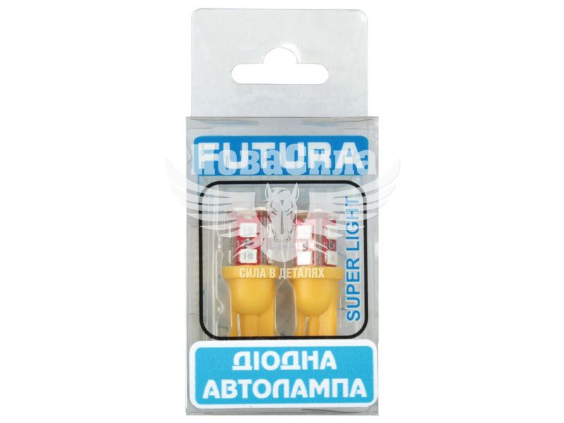 Лампочка без цоколя LED T10_W5W SMD жовта 12-діодів 12V W2.1x9.5d (Futura) (к-т. 2шт.) (70515)