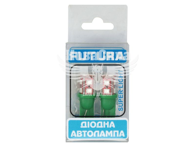 Лампочка без цоколя LED T10_W5W SMD зелена 12-діодів 24V W2.1x9.5d (Futura) (к-т. 2шт.) (70523)