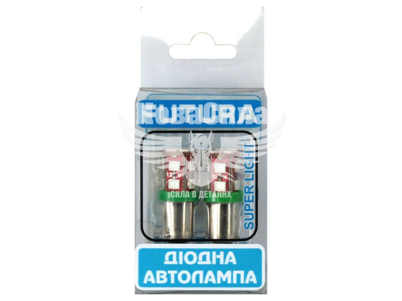 Лампочка з цоколем LED T4W SMD зелена 12-діодів 12V-2,5Вт BA9s (Futura) (к-т.-2шт.) (70613)