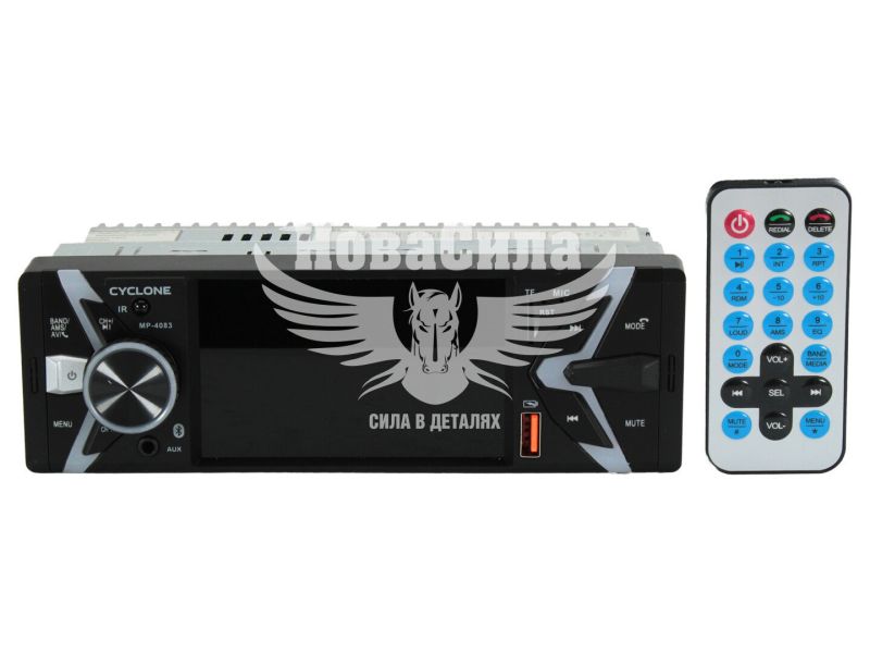 Автомагнітола 1-DIN (Cyclone) USB+SD Card+AUX+Bluetooth MP-4083 (з монітором) (MP-4083)