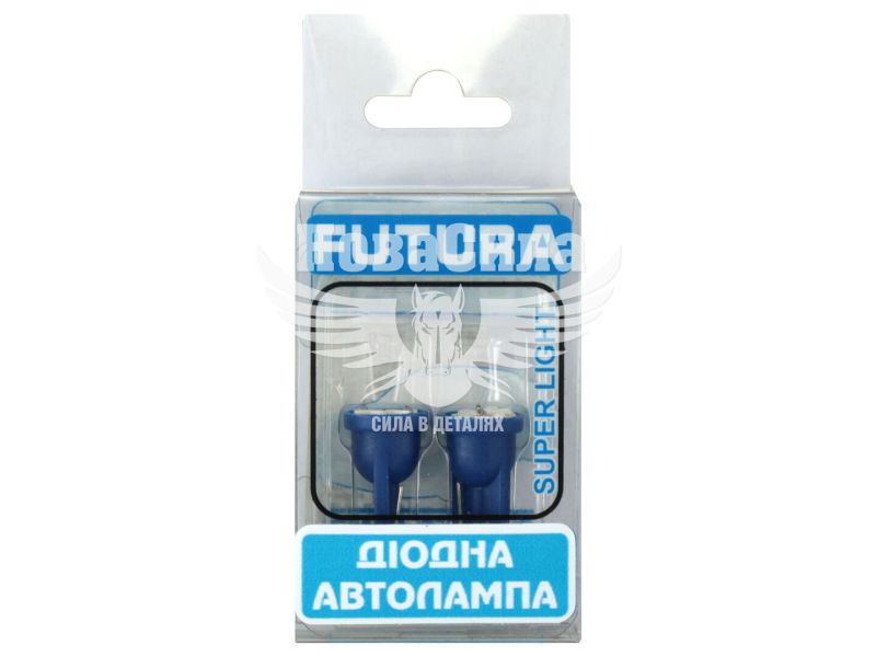 Лампочка без цоколя LED T10_W5W SMD синя 6-діодів 12V W2.1x9.5d (Futura) (к-т. 2шт.) (60512)