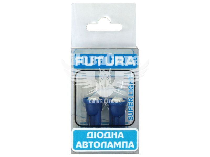 Лампочка без цоколя LED T10_W5W SMD синя 1-діод 12V W2.1x9.5d (Futura) (к-т. 2шт.) (30512)
