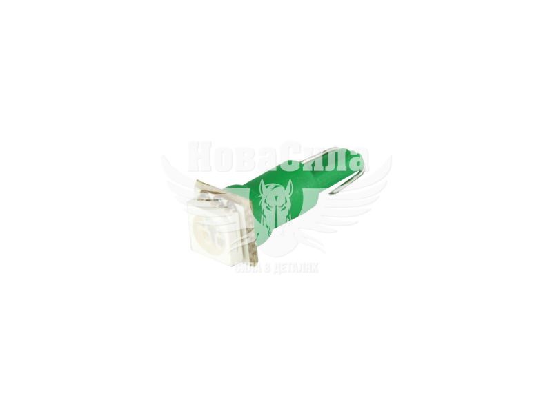Лампочка без цоколя семечка LED T5 W2.3W SMD зелена 1-діод 12V-0,4Вт W2x4.6d (Futura) (упак.-10шт.) (30113)