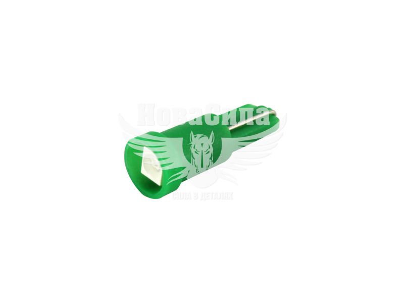 Лампочка без цоколя семечка LED T5 W1.2W SMD зелена 1-діод 12V-0,1Вт W2x4.6d (Futura) (упак.-10шт.) (10113)