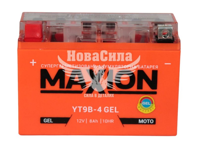 АКБ мото гелевий 12V 8-А/Ч L+ (Maxion) (150х70х105) (YT9B-4 GEL)