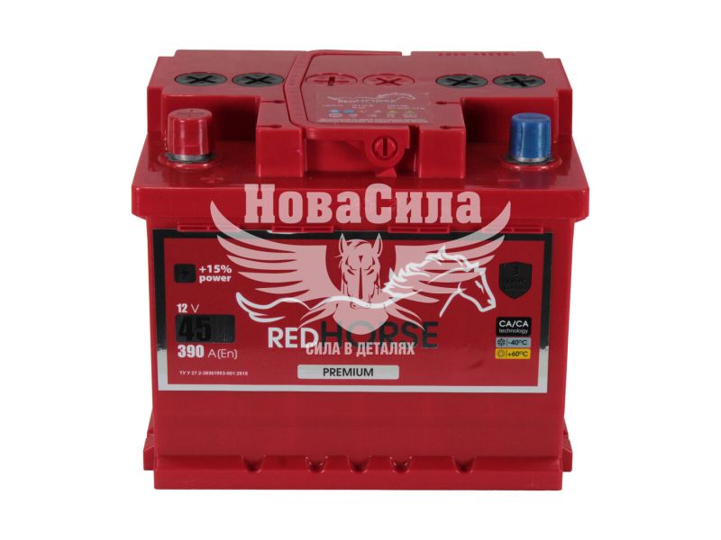 АКБ 45-А/Ч (Red Horse) Premium (L+) 390А (207х175х175мм.)