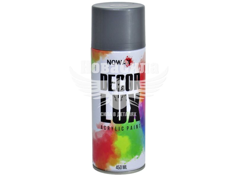Фарба-спрей (Nowax) Decor Lux Срібно-сірий 450мл. (RAL 9022) (NX48016/NX65016)