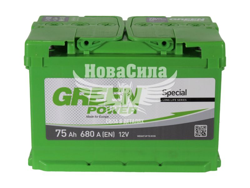 АКБ 75-А/Ч (Green Power) (L+) 680A (276х175х190мм.)
