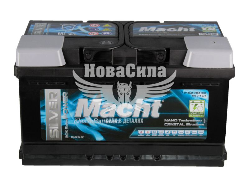 АКБ 80-А/Ч (Macht) Silver Power (R+) 780A (353х175х190мм.) (19544)