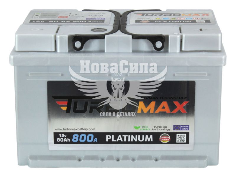 АКБ 80-А/Ч (TurboMax) Platinum (R+) 800A (278х175х175мм.) (TM60A600R h175)