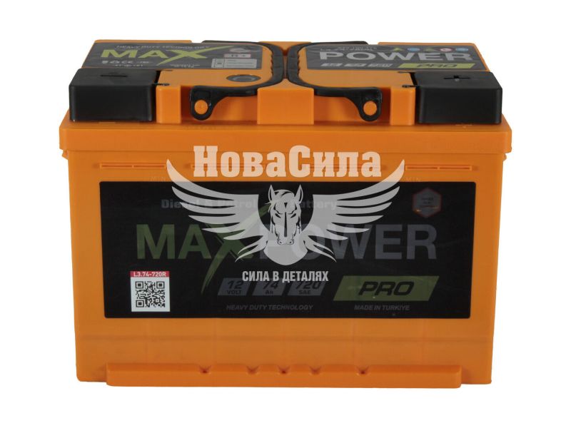 АКБ 74-А/Ч (MaxPower) PRO (R+) 720A (278х175х190мм.) (TM75A750R)