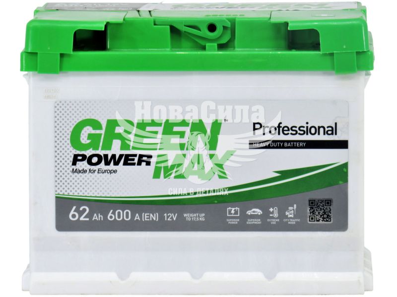АКБ 62-А/Ч (Green Power Max) (R+) 600A