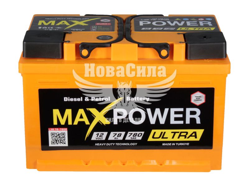 АКБ 78-А/Ч (MaxPower) Ultra (R+) 780A (278х175х175мм.) (TMA75AA750R)