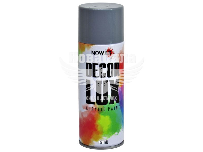 Фарба-спрей (Nowax) Decor Lux Світло сірий 450мл. (RAL 7001) (NX48017/NX65017)