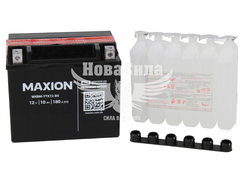 АКБ мото кислотний 12V 10-А/Ч L+ (Maxion) (150х87х130) (MXBM-YTX12-BS)