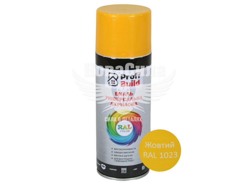 Фарба-спрей (Profi Build) Cвітло жовтий 400мл. (RAL 1023) (К30_Ral 1023)
