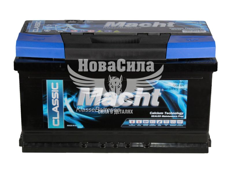 АКБ 80-А/Ч (Macht) Classic (R+) 720A (310х175х175мм.) (25349)