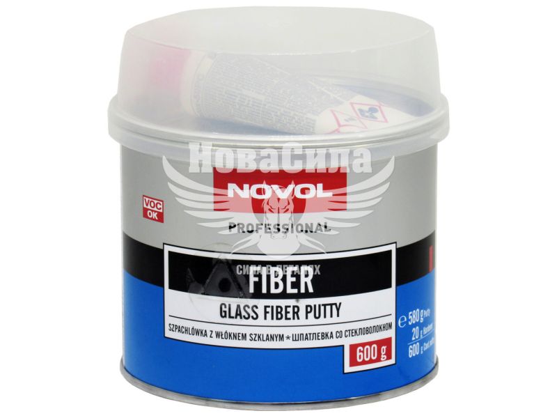 Шпаклівка (Novol) скловолокно Fiber 0,6кг. (1222)