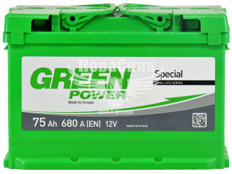 АКБ 75-А/Ч (Green Power) (R+) 680A (276х175х190мм.)