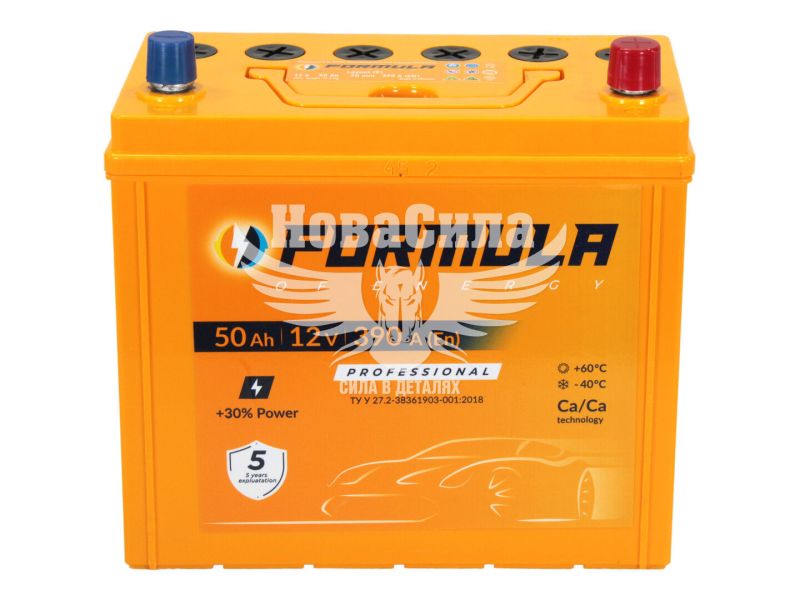 АКБ Азія 50-А/Ч (Formula) (R+) 390A (234х129х220)